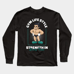 Gym Life Style Mascot Long Sleeve T-Shirt